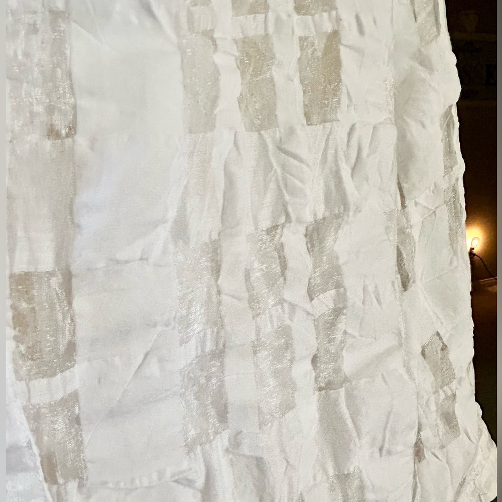 Marsh Landing White Modernist Burnout Gauze Funky Art-to-Wear Button Down Sz L - Picture 3 of 11
